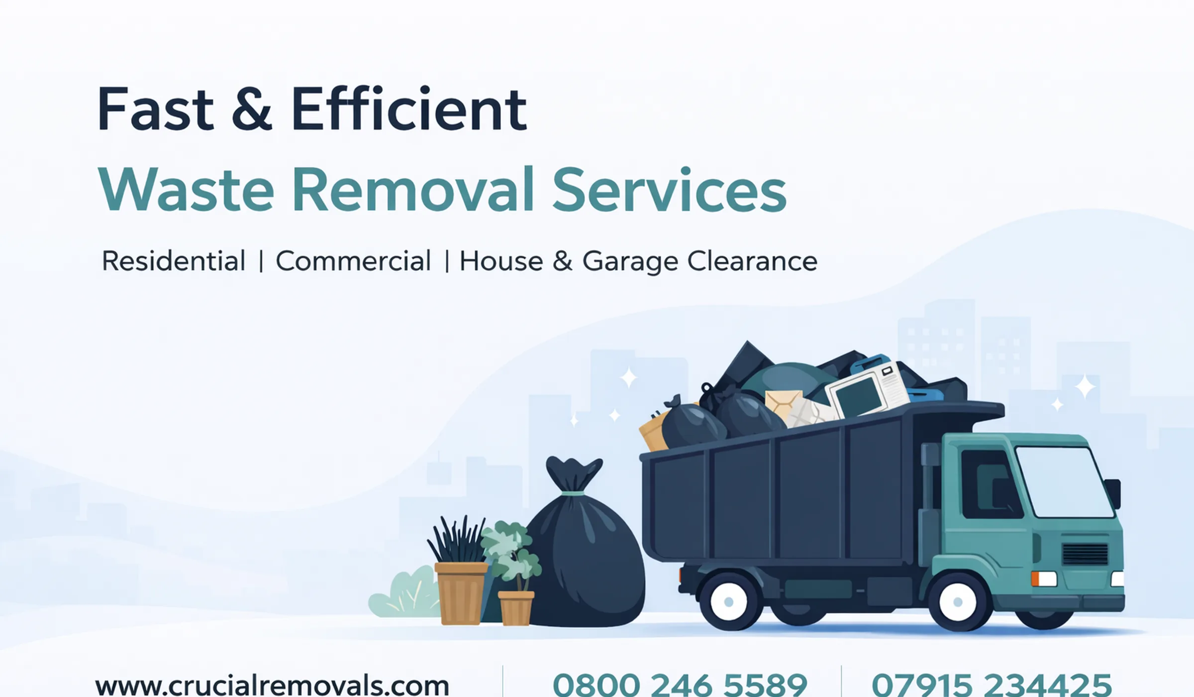 Rubbish removal team clearing waste in the West Midlands